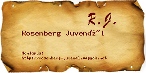 Rosenberg Juvenál névjegykártya